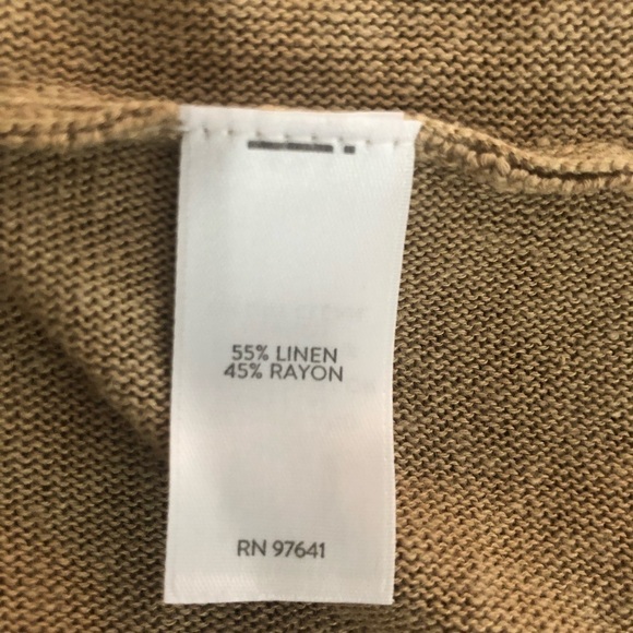 J.Jill Tan Tank/Cardigan Linen Blend 2PC Set W/ Fringe M Trendy - Picture 7 of 7